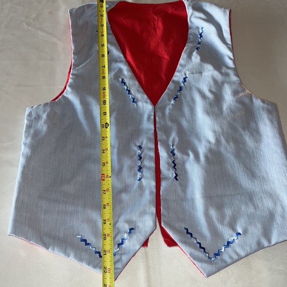 Handmade Reversible Vest Americana Colors & Embroidery - Picture 5 of 10